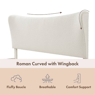 Cream Upholstered Queen Bed with Nailhead Trim and Slats
