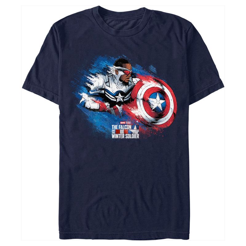 Men's Marvel The Falcon and the Winter Soldier Captain America Paint T-Shirt, 1 of 6