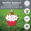 Big Dot of Happiness Colorful Happy Birthday - Cupcake and Balloon Yard Sign and Outdoor Lawn Decorations - Birthday Yard Signs - Set of 8 - 3 of 4