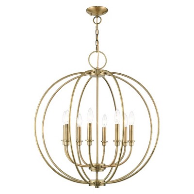 Livex Lighting Milania 8 - Light Chandelier in  Antique Brass