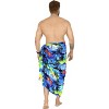 LA LEELA Men's Sarong Swim Bath Pareo Aloha Wraps One Size Blue Beach - 3 of 3