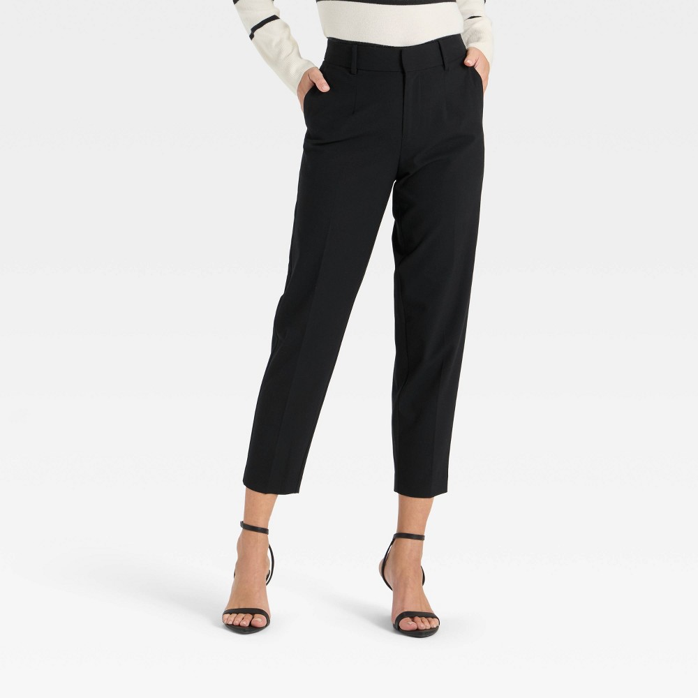 Women's Tapered Ankle Pants - A New Day™ Black 12