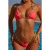 Moda Minx Lost in Paradise 'Coral' Chilling in Cuba Piped Triangle Crystal Bikini Top - 4 of 4