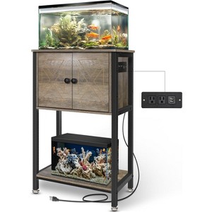 MaseiKar 5-10 Gallon Fish Tank Stand, Heavy Duty Aquarium Stand with Cabinet & Power Outlets for Fish Tank Accessories Storage, Double Tank Stand - 1 of 4