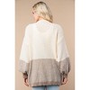 Women's Draped in Comfort Color Blocked Sweater Cardigan - White Birch - 2 of 3