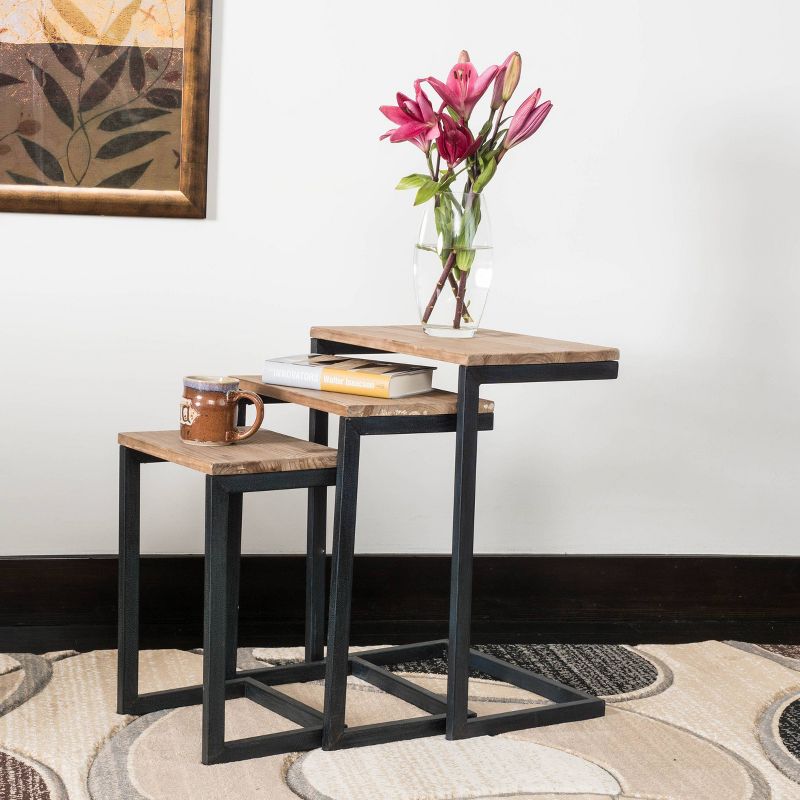 Tohono Nesting Tables Antique Firwood (Set of 3) - Christopher Knight Home, 6 of 12