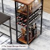 Dining Table Set for 2 with Storage Shelves, Metal Frame Counter Height Kitchen Table Set with 2 Upholstered Chairs for Small Space, Apartment - 3 of 4