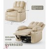 Swivel Rocking Recliner Chair, PU Leather Reclining Nursery Rockers with Heat & Massage 360° Round Base Rocker Recliner Chair - 3 of 4