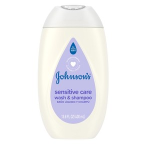 Johnson's Sensitive Care Baby 2-in-1 Body Wash & Shampoo - Lightly Scented - 13.5 fl oz - 1 of 4