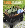 Collapsible Folding Wagon Cart, Heavy-Duty 360LBS Capacity, All-Terrain Utility Wagon with 360° Wheels & Cup Holders for Beach, Camping, Garden - 3 of 4