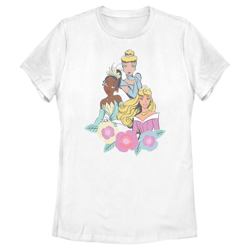 Women's Disney Floral Princess T-Shirt, 1 of 5