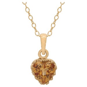 3/4 TCW Tiara Citrine Crown Pendant in Gold Over Silver, Women