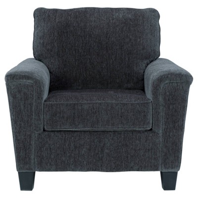 Contemporary Abinger 41" Gray Microfiber Accent Chair