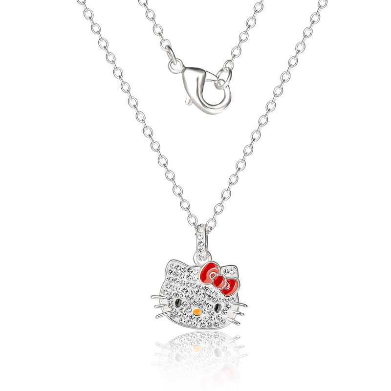 Sanrio Hello Kitty Silver Plated Crystal Pendant, 2 of 4