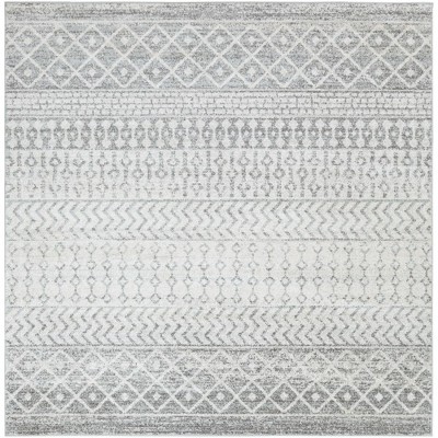 Mark & Day Louise 7'10"x7'10" Square Woven Indoor Area Rugs Light Gray/White: Geometric, Stain-Resistant, Pet Friendly