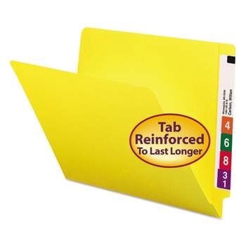 Smead Colored File Folders Straight Cut Reinforced End Tab Letter Yellow 100/Box 25910