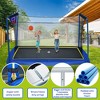 Okak 8*12FT Rectangle Trampoline, Outdoor Trampoline with Basketball Board, Inflater and Ladder, Rebounder for Garden, Patio, Blue - 4 of 4