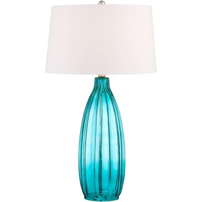 clear blue glass table lamps