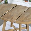 Round Extendable Dining Table with 16" Leaf, 42"-58" Wood Kitchen Table with X-Base, Solid Wood Frame and Oak Veneer Top for Dining Room - 4 of 4