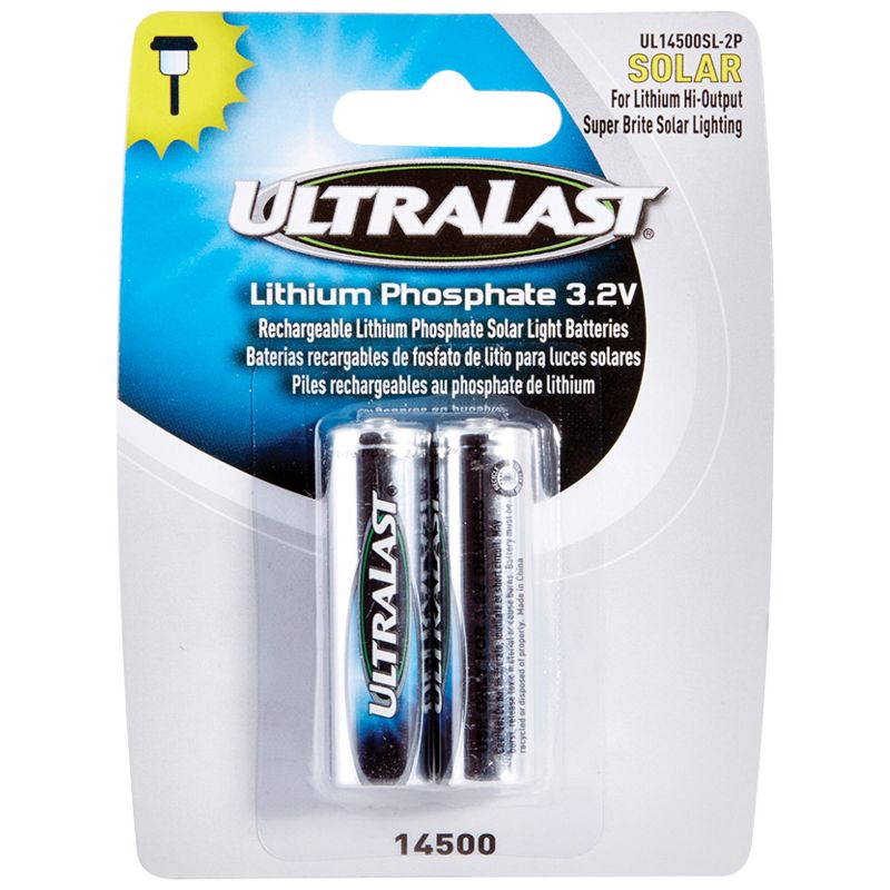 Ultralast® UL14500SL-2P 14500 Lithium Batteries for Solar Lighting, 2 pk, 1 of 2