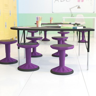 Purple Adjustable Height Kids Active Learning Stool