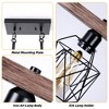 28" Farmhouse 3-Light Chandelier with Metal Frame, Faux Wood Beam, Geometric Shades, Adjustable Height for Dining, Kitchen Island, or Lounge - 4 of 4