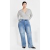 Women's Plus Size Amelila Pleat Bodysuit - light grey marle | CITY CHIC - 3 of 4