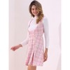 Allegra K Women's U Neck Plaid Tweed Mini Length Overalls Pinafore Dress - 4 of 4