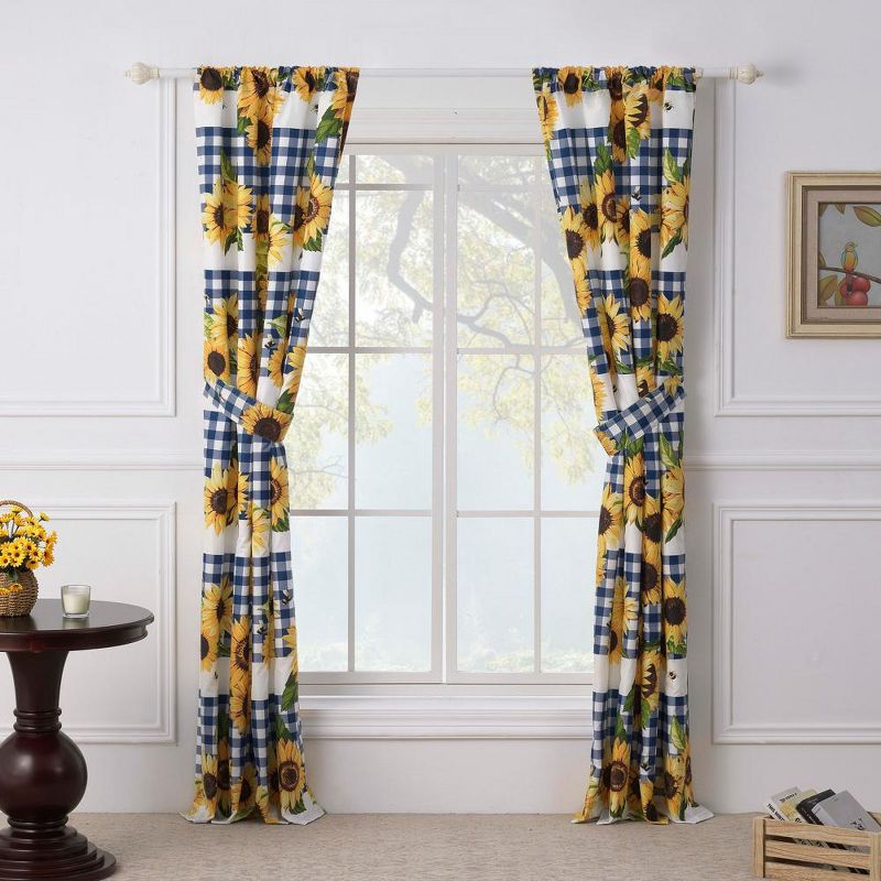 Sunflower Window Panel Blackout Curtain Pair 42" x 84" Gold by Barefoot Bungalow, 3 of 6