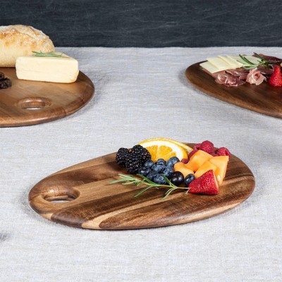 Pebble Shaped Acacia Wood Serving Board 12" x 9"