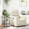 vidaXL Massage Recliner Chair in Cream Faux Leather - Adjustable Lounge Armchair with Vibration Massage - 2 of 4