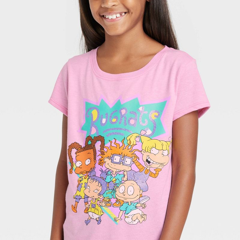 Girls' Rugrats Short Sleeve Graphic T-Shirt - Pink, 2 of 4