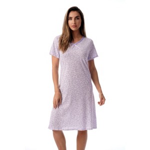 Just Love Womens Short Sleeve Nightgown  - Sleep Dress with Bow-6701-10248-PUR-3X - 1 of 3