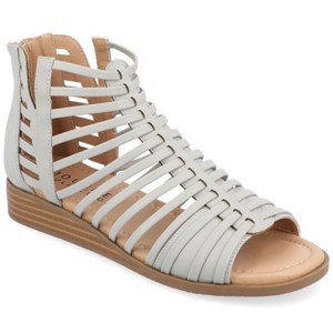 Journee Collection Womens Delilah Tru Comfort Foam Gladiator Sliver Wedge Sandals - 1 of 4