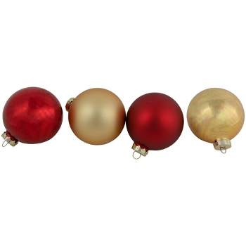 Northlight 96ct Red and Gold 2-Finish Glass Ball Christmas Ornaments 3.25" (80mm)