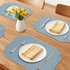REGALWOVEN Solid Placemats Set of 6 Leather Placemats for Kitchen Dining Table Decor Heat Resistant Table Placemats Sturdy Table Mat - 2 of 4