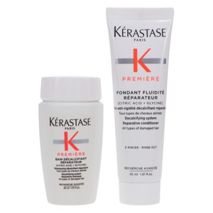 Kerastase Premiere Decalifying System Repairing Shampoo 1 oz & Première Fondant Fluidetè Rèparateur Conditioner 1 oz Combo Pack - 1 of 4