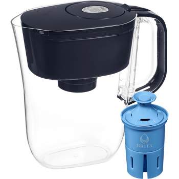 Brita Water Filter 6-Cup Denali Water Pitcher Dispenser with Standard Water Filter Black