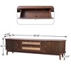 LIVAREEmlen Rattan TV Stand for TVs up to 75'',Entertainment Center with Solid Wood Legs, TV Cabinet for Living Room,Home Theatre - 2 of 4