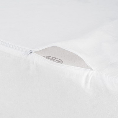 King Size White Cotton Hypoallergenic Wedge Pillow Protector