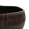 LuxenHome Brown with Black V-Pattern Polyresin 12-Inch Round Planter - 4 of 4
