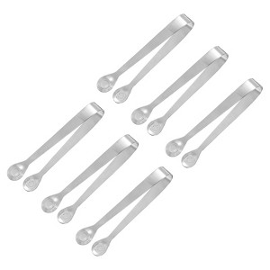 Unique Bargains Tea Party Stainless Steel Silver Mini Ice Cube Tongs - 1 of 4