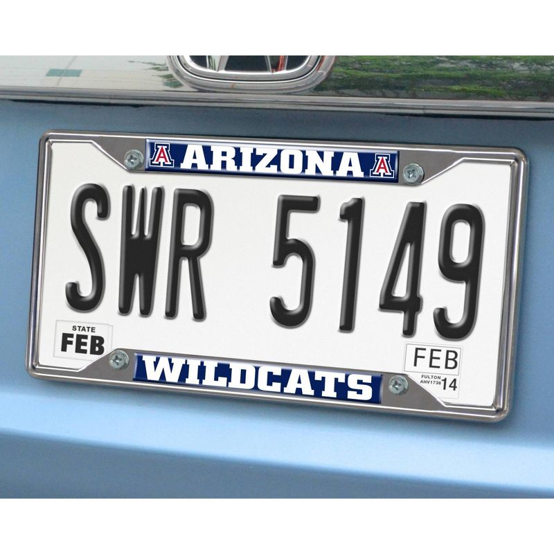 NCAA University of Arizona Wildcats Stainless Steel License Plate Frame, 2 of 4