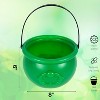 4E's Novelty St. Patrick’s Day Pot of Gold 8" Plastic Cauldron with Handle – Green Party Decoration, Table Centerpiece & Candy Bucket - 2 of 4