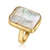 Ross-Simons 14x18mm Cultured Pearl Ring in 18kt Gold Over Sterling - 3 of 4