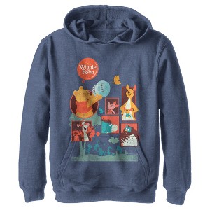 Boy's Winnie the Pooh Retro Character Panels Pull Over Hoodie - 1 of 4