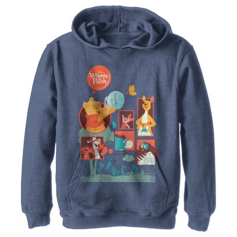 Boy's Winnie the Pooh Retro Character Panels Pull Over Hoodie - image 1 of 4