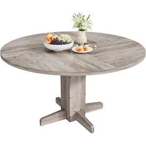 47 Inch Round Dining Table for 4,Farmhouse Wood Kitchen Table, Circle Dinner Table for Kitchen, Living Room, Dining Room - 1 of 1