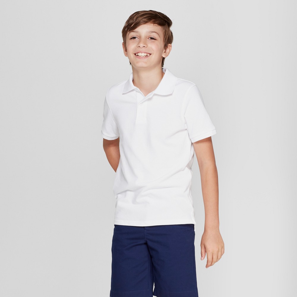 Boys' Short Sleeve Pique Uniform Polo Shirt - Cat & Jack White XS