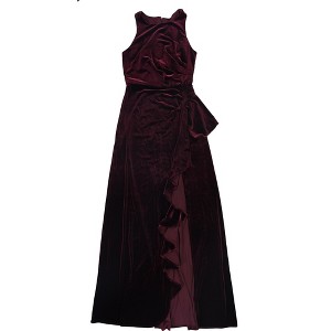 Alex Evenings Womens Velvet Ruffle Slit Gown Dress - 1 of 2